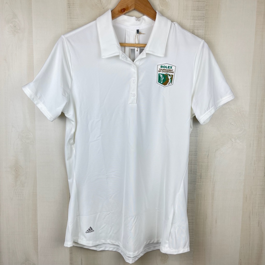 nwt adidas womens primegreen golf shirt rolex ajga tournament of champions large